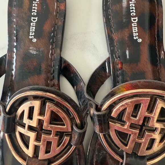 Pierre Dumas Brown and Gold Sandals Size 7 - Picture 2 of 3